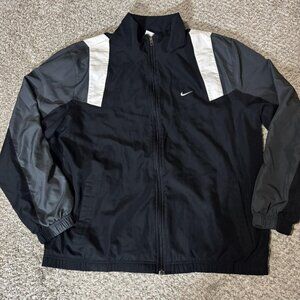 Nike Jacket Mens XL Black Colorblock Full Zip Running Windbreaker 381905-010